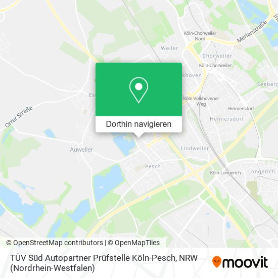 TÜV Süd Autopartner Prüfstelle Köln-Pesch Karte