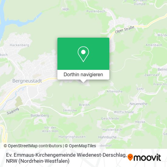 Ev. Emmaus-Kirchengemeinde Wiedenest-Derschlag Karte