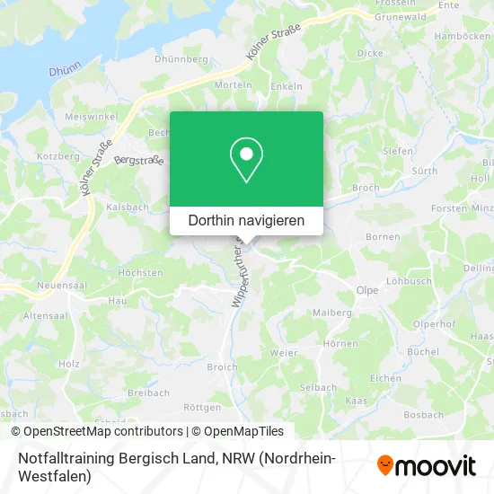 Notfalltraining Bergisch Land Karte