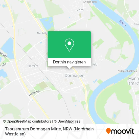 Testzentrum Dormagen Mitte Karte
