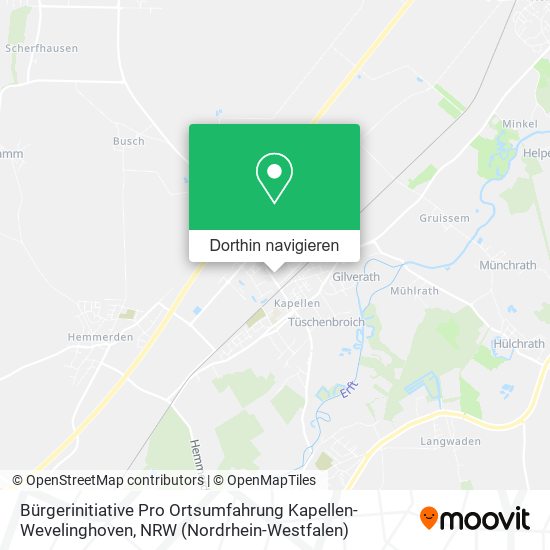 Bürgerinitiative Pro Ortsumfahrung Kapellen-Wevelinghoven Karte