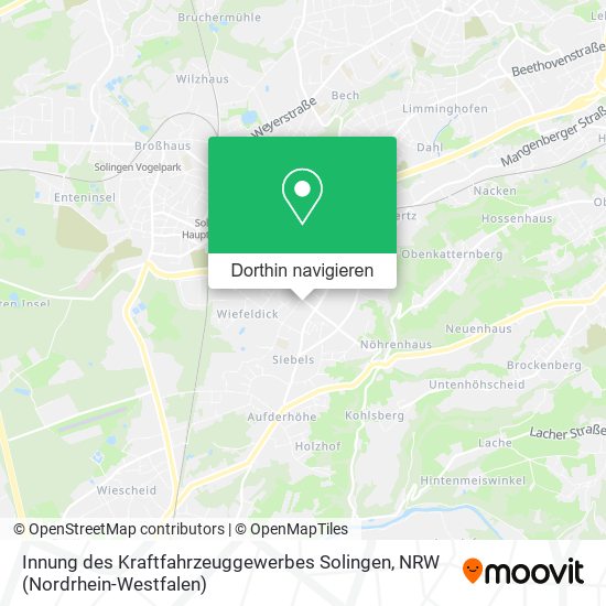 Innung des Kraftfahrzeuggewerbes Solingen Karte