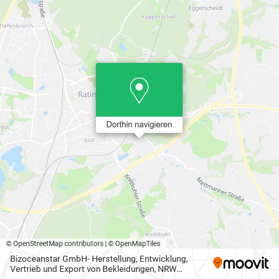 Bizoceanstar GmbH- Herstellung, Entwicklung, Vertrieb und Export von Bekleidungen Karte