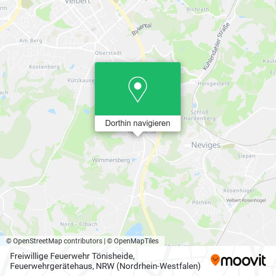 Freiwillige Feuerwehr Tönisheide, Feuerwehrgerätehaus Karte