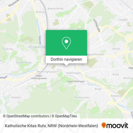 Katholische Kitas Ruhr Karte