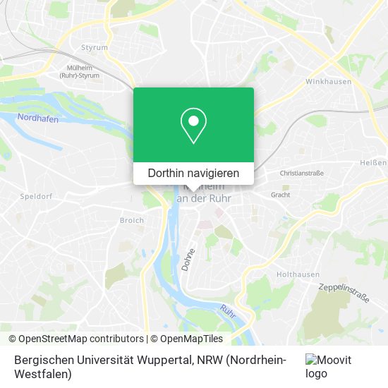 Bergischen Universität Wuppertal Karte