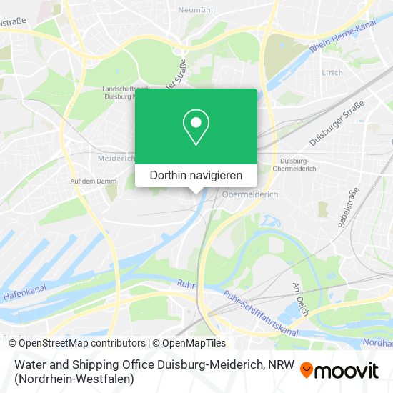 Water and Shipping Office Duisburg-Meiderich Karte