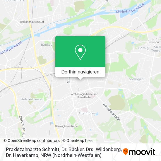 Praxiszahnärzte Schmitt, Dr. Bäcker, Drs. Wildenberg, Dr. Haverkamp Karte