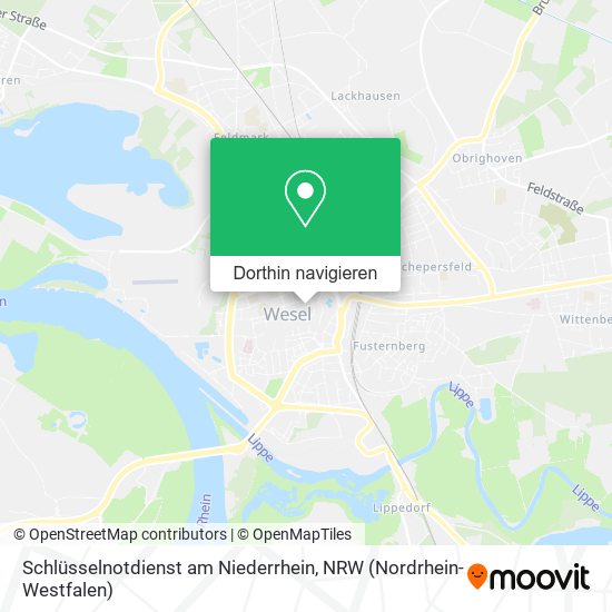 Schlüsselnotdienst am Niederrhein Karte
