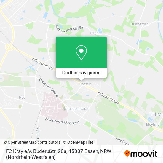 FC Kray e.V. Buderußtr. 20a, 45307 Essen Karte