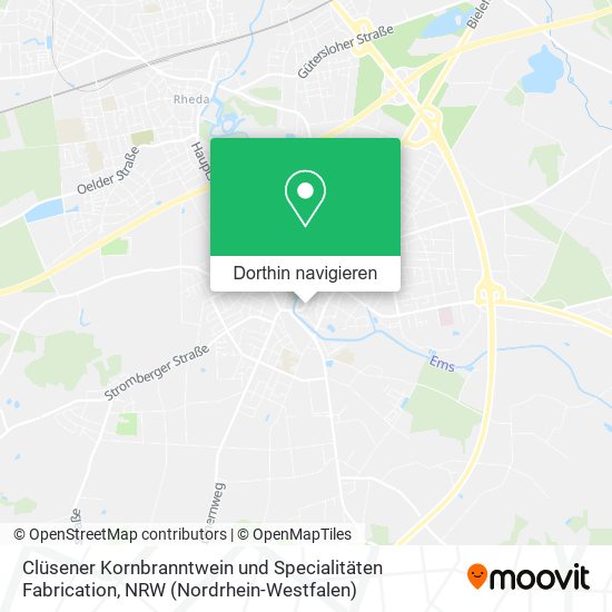 Clüsener Kornbranntwein und Specialitäten Fabrication Karte