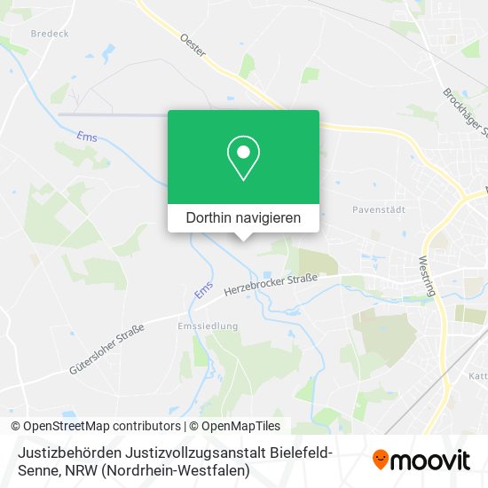 Justizbehörden Justizvollzugsanstalt Bielefeld-Senne Karte