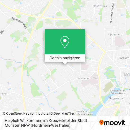 Herzlich Willkommen im Kreuzviertel der Stadt Münster Karte