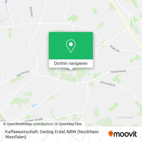 Kaffeewirtschaft, Oeding Erdel Karte