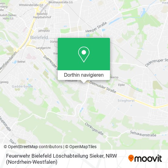 Feuerwehr Bielefeld Löschabteilung Sieker Karte