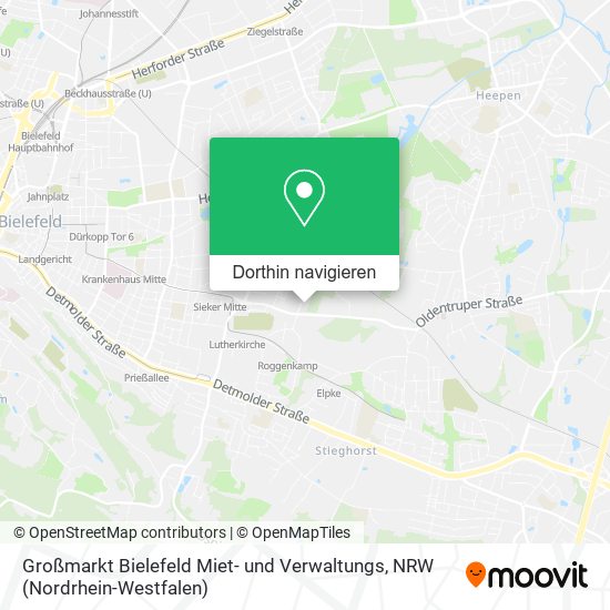 Großmarkt Bielefeld Miet- und Verwaltungs Karte