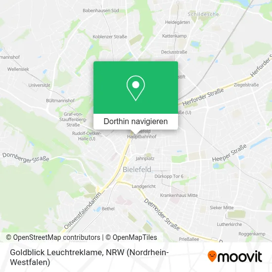 Goldblick Leuchtreklame Karte