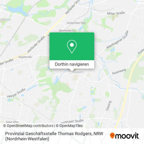 Provinzial Geschäftsstelle Thomas Rodgers Karte