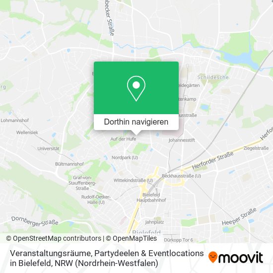 Veranstaltungsräume, Partydeelen & Eventlocations in Bielefeld Karte