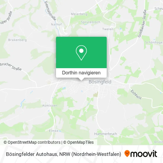 Bösingfelder Autohaus Karte