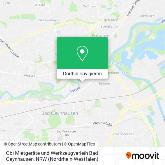 Obi Mietgeräte und Werkzeugverleih Bad Oeynhausen Karte