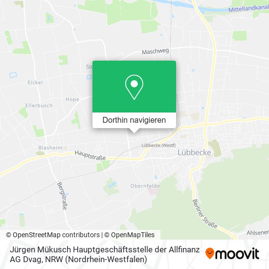 Jürgen Mükusch Hauptgeschäftsstelle der Allfinanz AG Dvag Karte