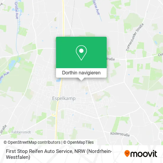 First Stop Reifen Auto Service Karte