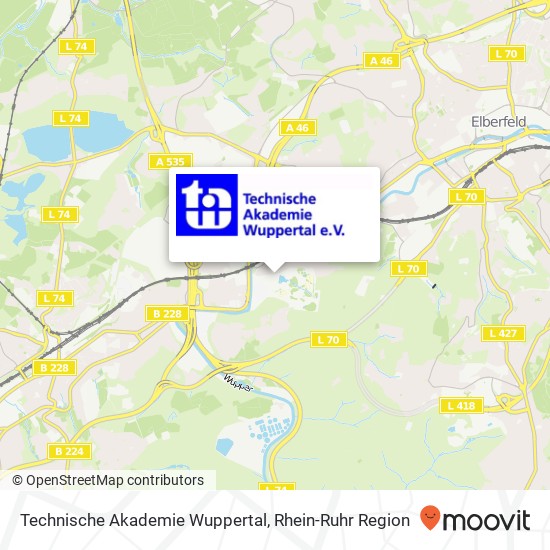 Technische Akademie Wuppertal Karte