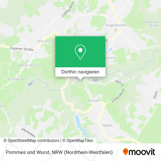 Pommes und Wurst Karte