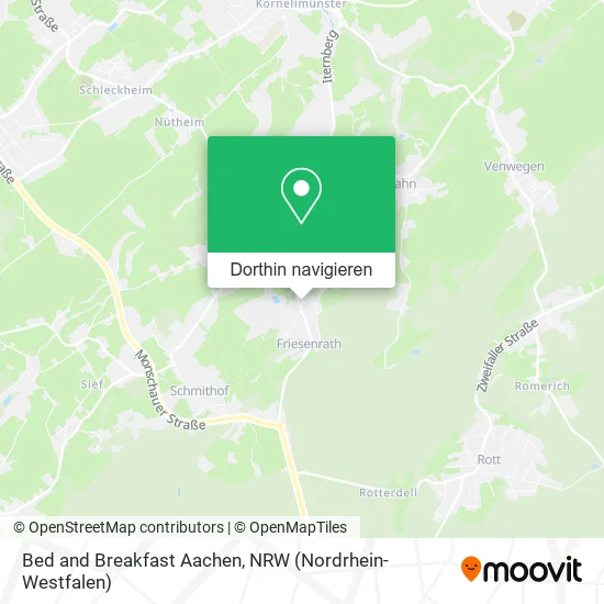 Bed and Breakfast Aachen Karte