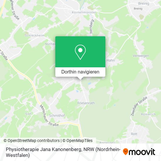Physiotherapie Jana Kanonenberg Karte