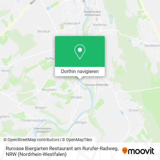 Ruroase Biergarten Restaurant am Rurufer-Radweg Karte