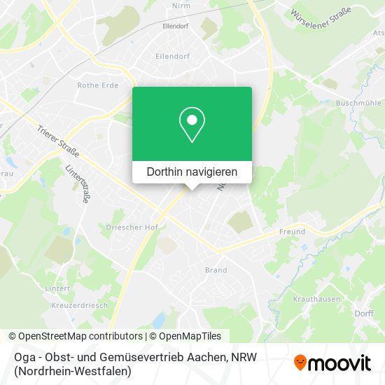 Oga - Obst- und Gemüsevertrieb Aachen Karte
