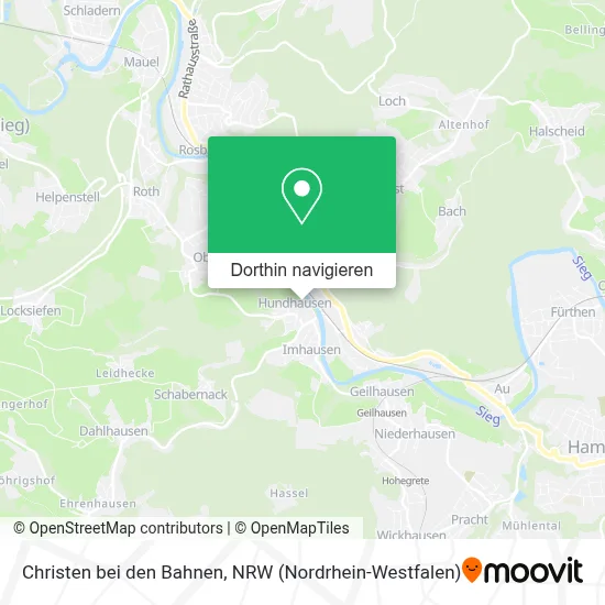 Christen bei den Bahnen Karte