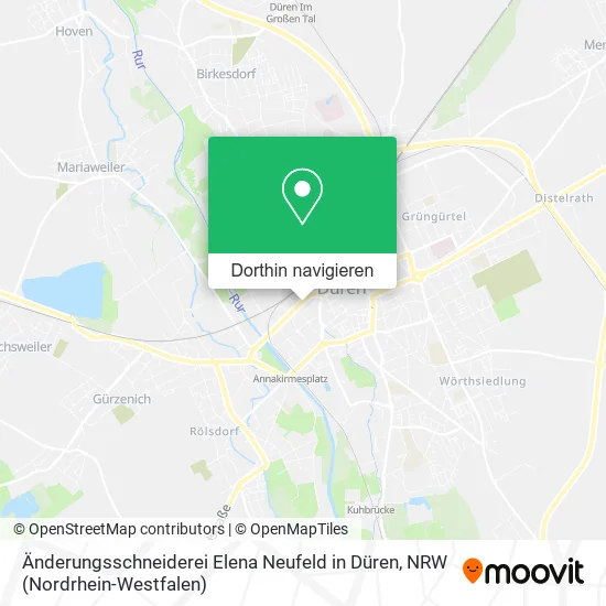 Änderungsschneiderei Elena Neufeld in Düren Karte