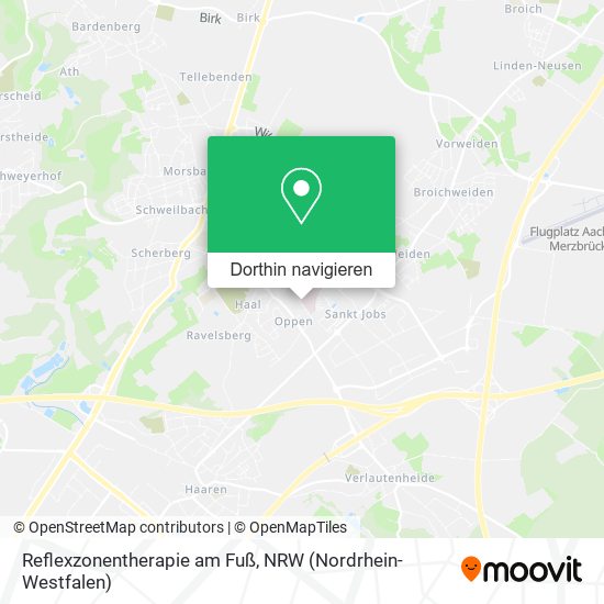 Reflexzonentherapie am Fuß Karte