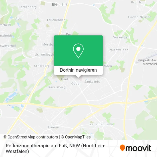 Reflexzonentherapie am Fuß Karte