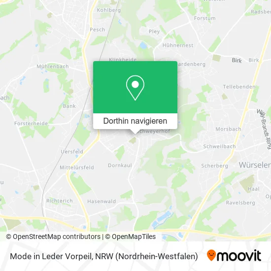 Mode in Leder Vorpeil Karte