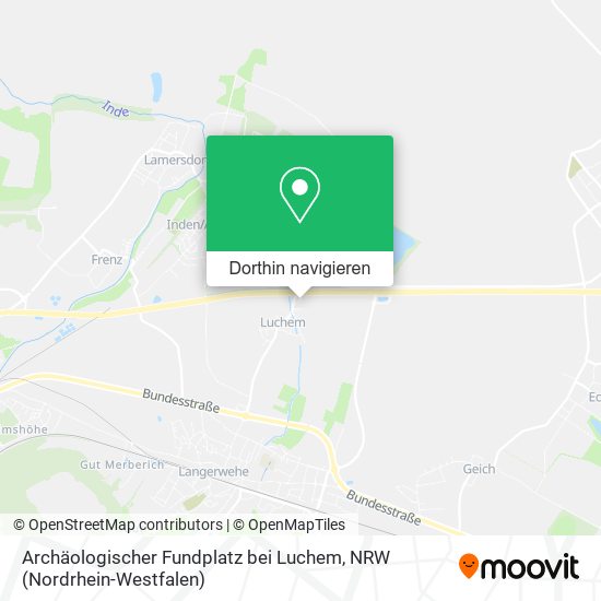 Archäologischer Fundplatz bei Luchem Karte
