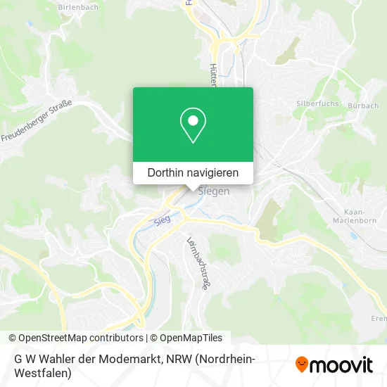 G W Wahler der Modemarkt Karte