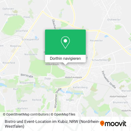 Bistro und Event-Location im Kubiz Karte