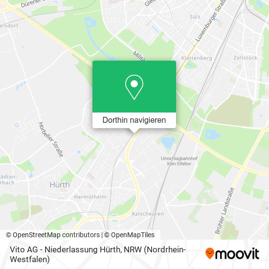 Vito AG - Niederlassung Hürth Karte
