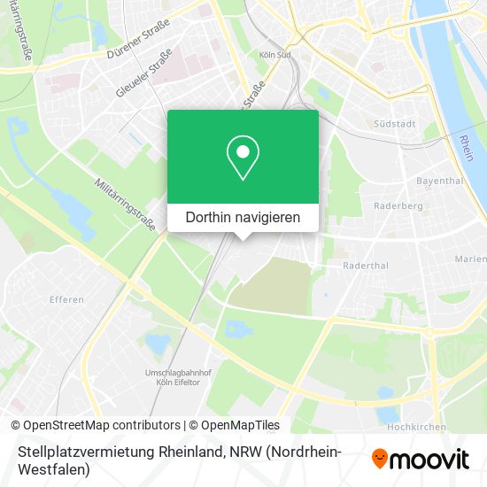 Stellplatzvermietung Rheinland Karte