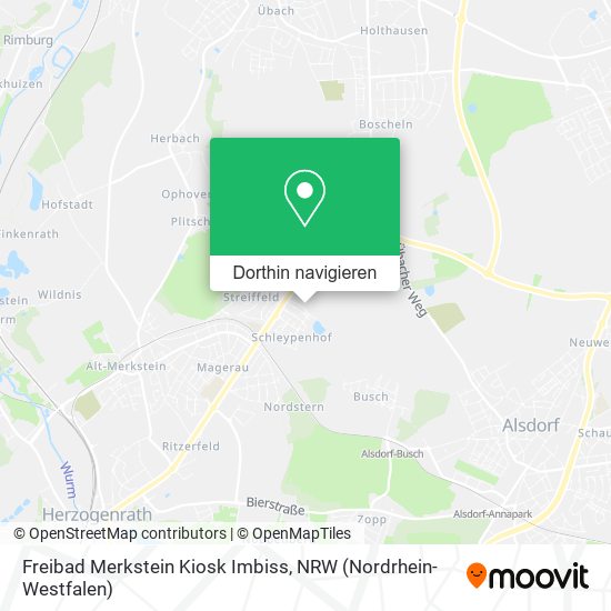 Freibad Merkstein Kiosk Imbiss Karte