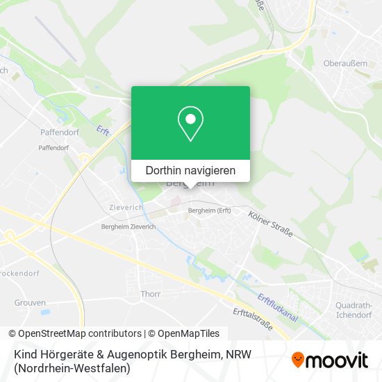 Kind Hörgeräte & Augenoptik Bergheim Karte