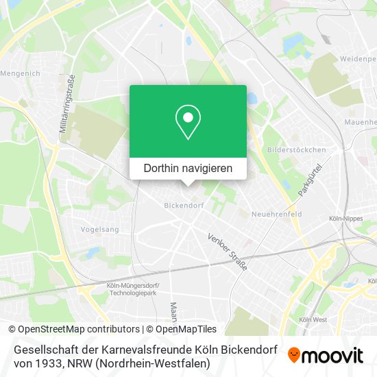 Gesellschaft der Karnevalsfreunde Köln Bickendorf von 1933 Karte
