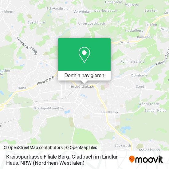 Kreissparkasse Filiale Berg. Gladbach im Lindlar-Haus Karte