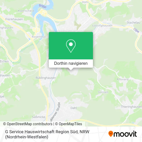 G Service Hauswirtschaft Region Süd Karte