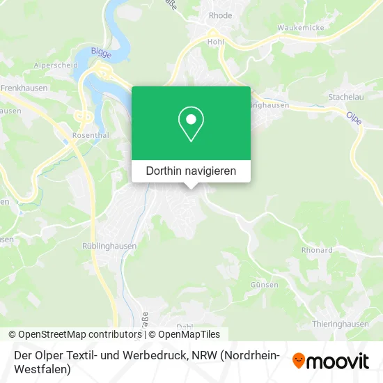 Der Olper Textil- und Werbedruck Karte