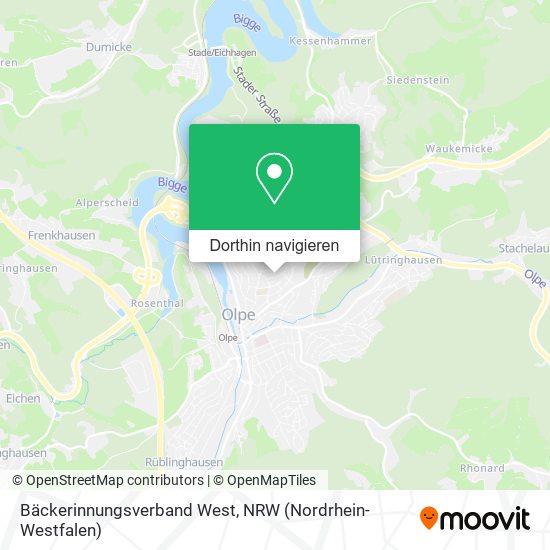Bäckerinnungsverband West Karte